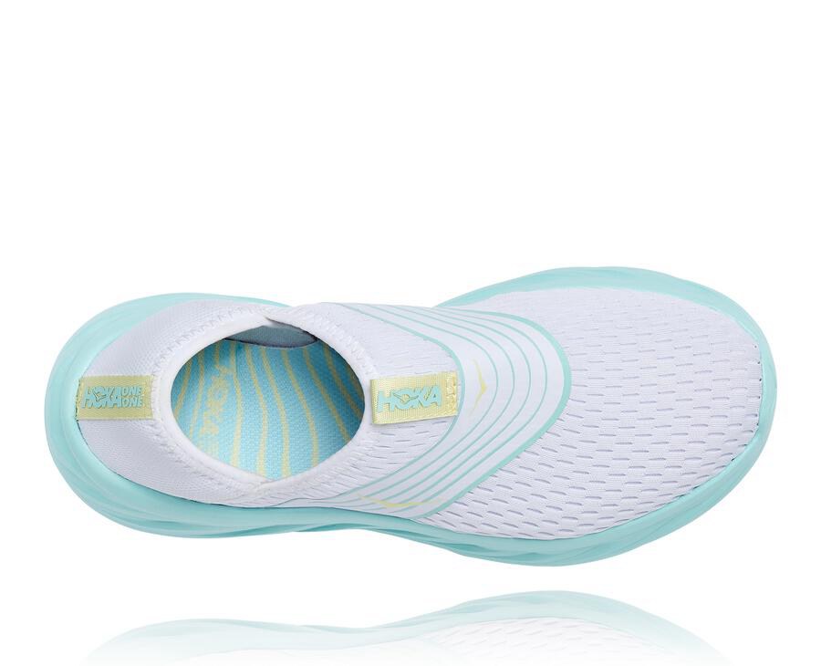 Hoka One One Womens Sandals - ORA Recovery - White/Blue - KAGV30891